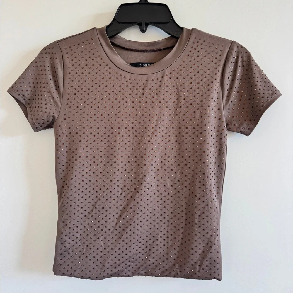 New Forever 21 Set Brown Rhinestone Suit - Size S✨ - Picture 7 of 7